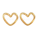 304 Stainless Steel Linking Rings, Heart Links, Ion Plating(IP), Long-Lasting Plated, Real 18K Gold Plated, 16x18.5x3.5mm, inner size: 8x14mm(SA-CBAE7EB-03G)