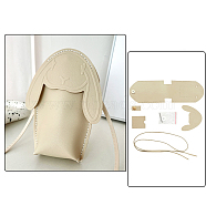Rabbit DIY PU Leather Phone Bag Making Kits, Beige, 18.5x14x5.5cm(WG79114-02)