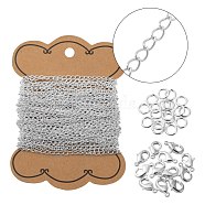 DIY Necklace Making Kits, Including Brass Twisted Chains & Lobster Claw Clasps & Open Jump Rings, Silver, Brass Lobster Claw Clasps: 30pcs(DIY-LS0002-95S)