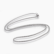 304 Stainless Steel Box chain Necklaces, with Lobster Claw Clasps, Stainless Steel Color, 18.4 inch(46.8cm), 2mm(NJEW-F242-13P-A)