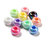 UV Plating Acrylic Beads, Iridescent, Rondelle, Mixed Color, 13.5~14x8.7mm, Hole: 5.4mm(X-OACR-E031-02)