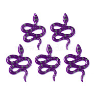 Opaque Resin Pendants, Snake, Purple, 44.5x28x3mm, Hole: 1mm(RESI-T051-07C)