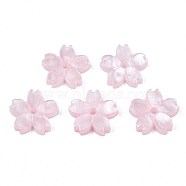 Opaque Acrylic Beads, Sakura, Pink, 10.5x11x2mm, Hole: 1.2mm(SACR-S273-31F)