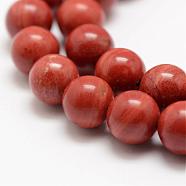 Natural Red Jasper Beads Strands, Grade A-, Round, 10mm, Hole: 1mm, about 38pcs/strand, 15.5 inch(39cm)(G-E375-10mm-03)