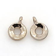 Lead Free & Nickel Free  Alloy Pendants, Long-Lasting Plated, Flat Round Charms, Light Gold, 11x7x2mm, Hole: 2mm(PALLOY-J493-27G-FF)