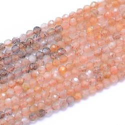 Natural Multi-Moonstone Beads Strands, Faceted, Round, 3mm, Hole: 0.6mm, about 128pcs/strand, 15.16 inch(38.5cm)(G-I279-E13-01)