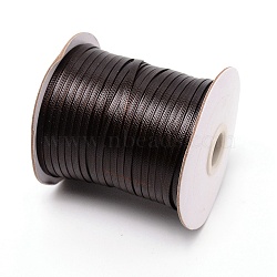 Flat Waxed Cotton Thread Cords, Coconut Brown, 4x1mm, about 87.49 Yards(80m)/Roll(YC-WH0008-03)