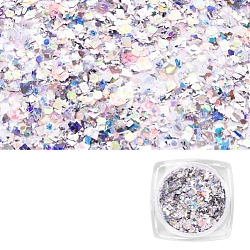 Nail Art Glitter Sequins, Manicure Decorations, DIY Sparkly Paillette Tips Nail, Medium Purple(AJEW-Q033-003C)