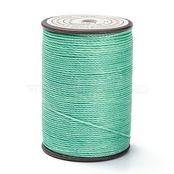 Round Waxed Polyester Thread String, Micro Macrame Cord, Twisted Cord, for Leather Sewing Stitching, Medium Sea Green, 0.65mm, about 87.48 yards(80m)/roll(YC-D004-02D-025)