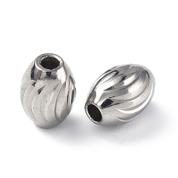 201 Stainless Steel Beads, Barrel, Stainless Steel Color, 8x6mm, Hole: 1.8mm