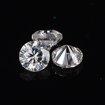 Pointed Back Glass Rhinestone Cabochons, Faceted, Diamond, Crystal, 0.8mm, about 340pcs/bag