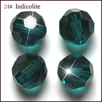 Imitation Austrian Crystal Beads, Grade AAA, Faceted(32 Facets), Round, Teal, 4mm, Hole: 0.7~0.9mm