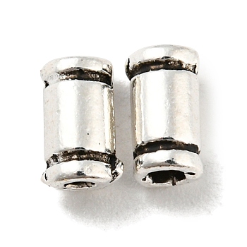 Tibetan Style Alloy Beads, Lead Free & Cadmium Free, Column, Antique Silver, 6x3mm, Hole: 1.2mm, about 5000pcs/1000g