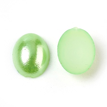 ABS Plastic Imitation Pearl Cabochons, Oval, Light Green, 8x6x2mm, about 5000pcs/bag