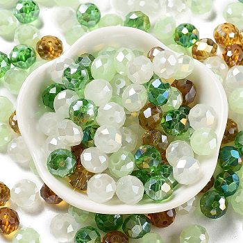 Glass Beads, Faceted, Rondelle, Dark Sea Green, 10x8mm, Hole: 1mm, about 67pcs/60g