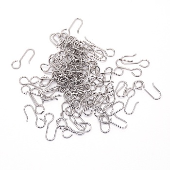 202 Stainless Steel Glide Window Curtain Hooks, Stainless Steel Color, 35.5x20x1.8mm, Hole: 8.5mm