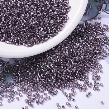 MIYUKI Delica Beads, Cylinder, Japanese Seed Beads, 11/0, (DB1205) Silverlined Light Amethyst, 1.3x1.6mm, Hole: 0.8mm, about 20000pcs/bag, 100g/bag