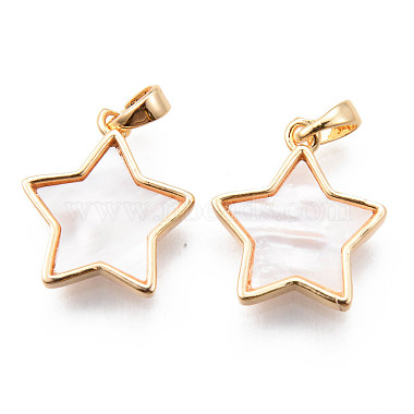 Real 18K Gold Plated Seashell Color Star Freshwater Shell Pendants