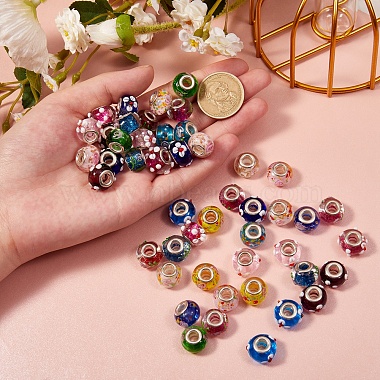 80 pièces 16 perles européennes faites à la main au chalumeau(DIY-SZ0001-03P)-5