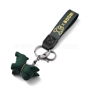Imitation Leather Clasps Keychain(KEYC-I113-01B)-3
