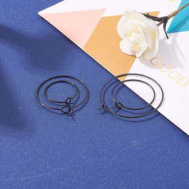 24Pcs 4 Size 316L Surgical Stainless Steel Hoop Earring Findings(X1-STAS-ZZ0001-03EB)-6