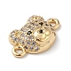 Brass Micro Pave Cubic Zirconia Connector Charms(KK-m240-21F)-4