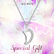 SHEGRACE Rhodium Plated 925 Sterling Silver Initial Pendant Necklaces(JN900A)-5