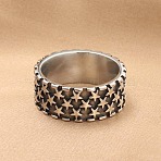 Punk Style 304 Stainless Steel Finger Rings for Men, Star, Antique Silver, US Size 8(18.1mm)(FS-WG83721-02)