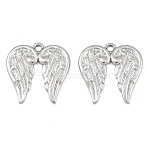 304 Stainless Steel Pendants, Wing Charms, Stainless Steel Color, 23x23x2mm, Hole: 2.2mm(SA-CBA1839-06P)
