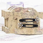 Kraft Paper Disply Cards, Hair Clips Display, Polygon, Flower Pattern, 9x10x0.04cm, Hole: 20x18.5mm, 100pcs/bag(CDIS-WH0024-05C)
