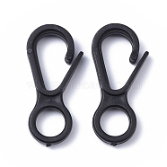 Plastic Lobster CLaw Clasps, Black, 33x15.5x4.5mm, Hole: 7.5mm(KY-D012-05)