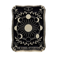 Wheel of FortuneTarot Card Enamel Pins, Alloy Brooch, Gothic Style Jewelry Gift, Moon, 30x21mm(PW-WG91833-04)
