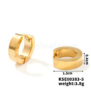 Fashionable Titanium Steel Mirror Polished Hoop Earrings for Hip-hop Street Style, Golden, 13x3mm(WQ4489-6)