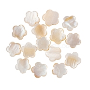 Natural Freshwater Shell Beads, Flower, Seashell Color, 8~9x8~9x2.5mm, Hole: 0.6mm, 30pcs/bag(SHEL-CJ0001-17)