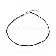 Nylon Thread Necklace Making, with Zinc Alloy Lobster Claw Clasps, Black, 17.2 inch(43.8cm)(MAK-WH0004-01A)