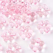 Transparent Acrylic Bead Frames, Flower, Pink, 16.5x15.5x6mm, Hole: 2mm, about 674pcs/500g(TACR-S153-01A-26)
