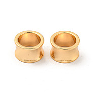 Brass Beads, Large Hole Beads, Column, Real 18K Gold Plated, 13x8mm, Hole: 9.6mm(KK-P255-08G)
