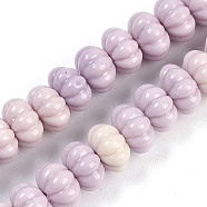 Synthetic Shell Dyed Carved Beads Strands, Pumpkin Beads, Lilac, 10x6.5mm, Hole: 1mm, about 50pcs/strand, 12.40''(31.5cm)(SHEL-K007-10)