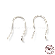 925 Sterling Silver Hoop Earring Findings, Silver, 16x2mm, Hole: 1.4mm, Pin: 0.7mm(STER-H107-09S)