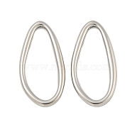 Non-Tarnish 304 Stainless Steel Linking Rings, Irregular Teardrop, Stainless Steel Color, 29x14.5x2.5mm, Inner Diameter: 24.5x10mm(STAS-A095-05A-P)