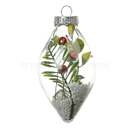 Transparent Plastic Fillable Ball Pendants Decorations, Christmas Tree Hanging Ornament, Horse Eye, 135x65mm(XMAS-PW0002-04H)