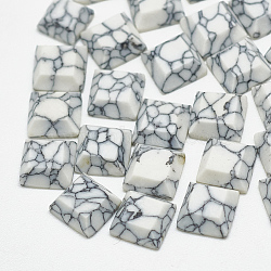 Synthetic Turquoise Cabochons, Square, White, 8x8x4.5mm(TURQ-S290-43B-01)