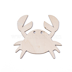 Crab Shape Unfinished Wood Cutouts, Laser Cut Wood Shapes, for Home Decor Ornament, DIY Craft Art Project, PapayaWhip, 118.5x119.5x2.5mm(DIY-ZX040-03-05)