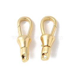 Brass Keychain Clasps, Rack Plating, Long-Lasting Plated, Lead Free & Cadmium Free, Real 18K Gold Plated, 24x8x7mm, Hole: 2.5x2.5mm(KK-F893-18G)