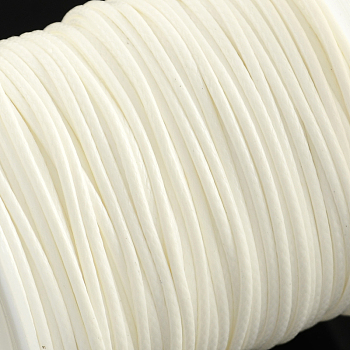 Korean Waxed Polyester Cords, White, 1mm, about 10.93 yards(10m)/roll, 25rolls/bag