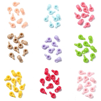 90Pcs 9 Colors Acrylic Tube Bails, Mixed Color, 9x4x5.5mm, Hole: 2mm, 10pcs/color