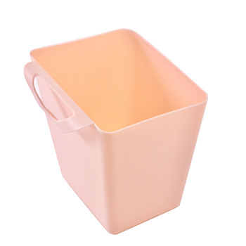 Plastic Mini Hanging Basket Organizer Container, for Kitchen Bathroom Toothbrush Storage Bucket, Dark Salmon, 104x115x125mm