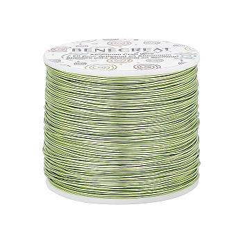 Round Aluminum Wire, Yellow Green, 20 Gauge, 0.8mm, about 770.99 Feet(235m)/roll