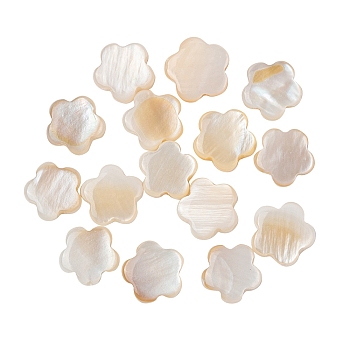 Natural Freshwater Shell Beads, Flower, Seashell Color, 8~9x8~9x2.5mm, Hole: 0.6mm, 30pcs/bag