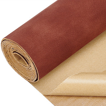 Self-adhesive PU Leather, Frosted, Sofa Patches, Car Seat, Bed Leather Repair Subsidies, Saddle Brown, 136x30.2x0.1cm